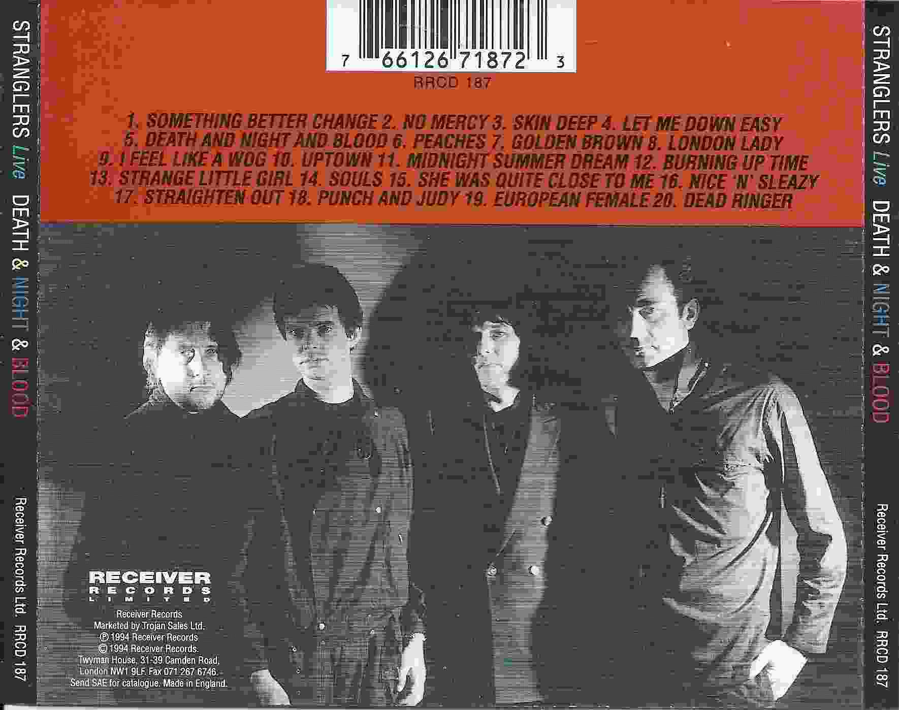Picture of RRCD 187 Death & night & blood - Live by artist The Stranglers from The Stranglers